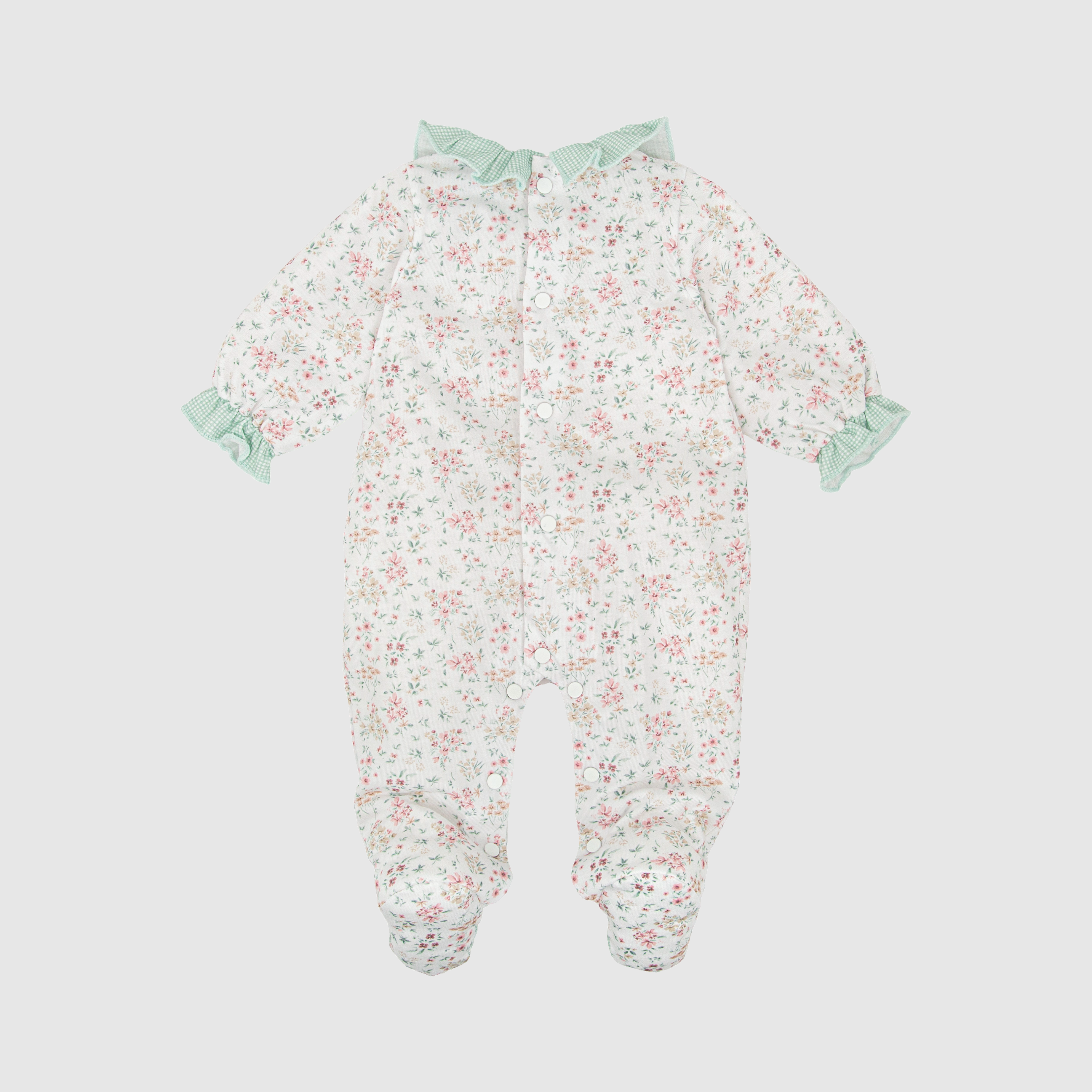 Pijama Flores Cuello Volante