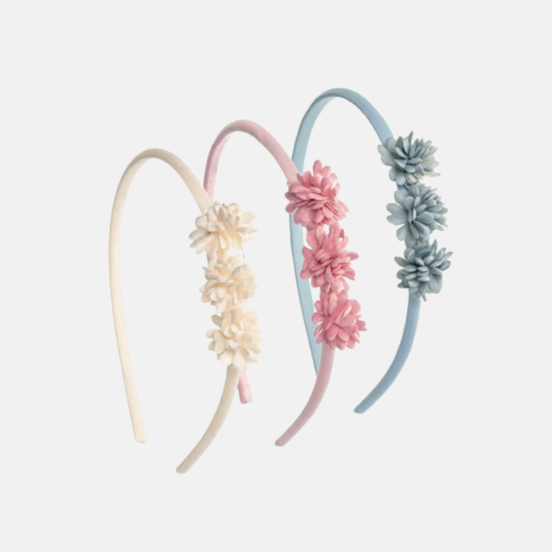 Diadema flores satén