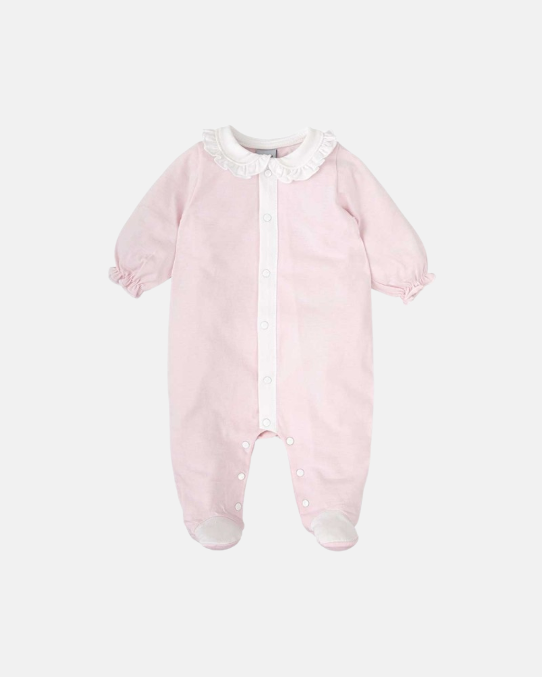 Pijama cuello volante rosa