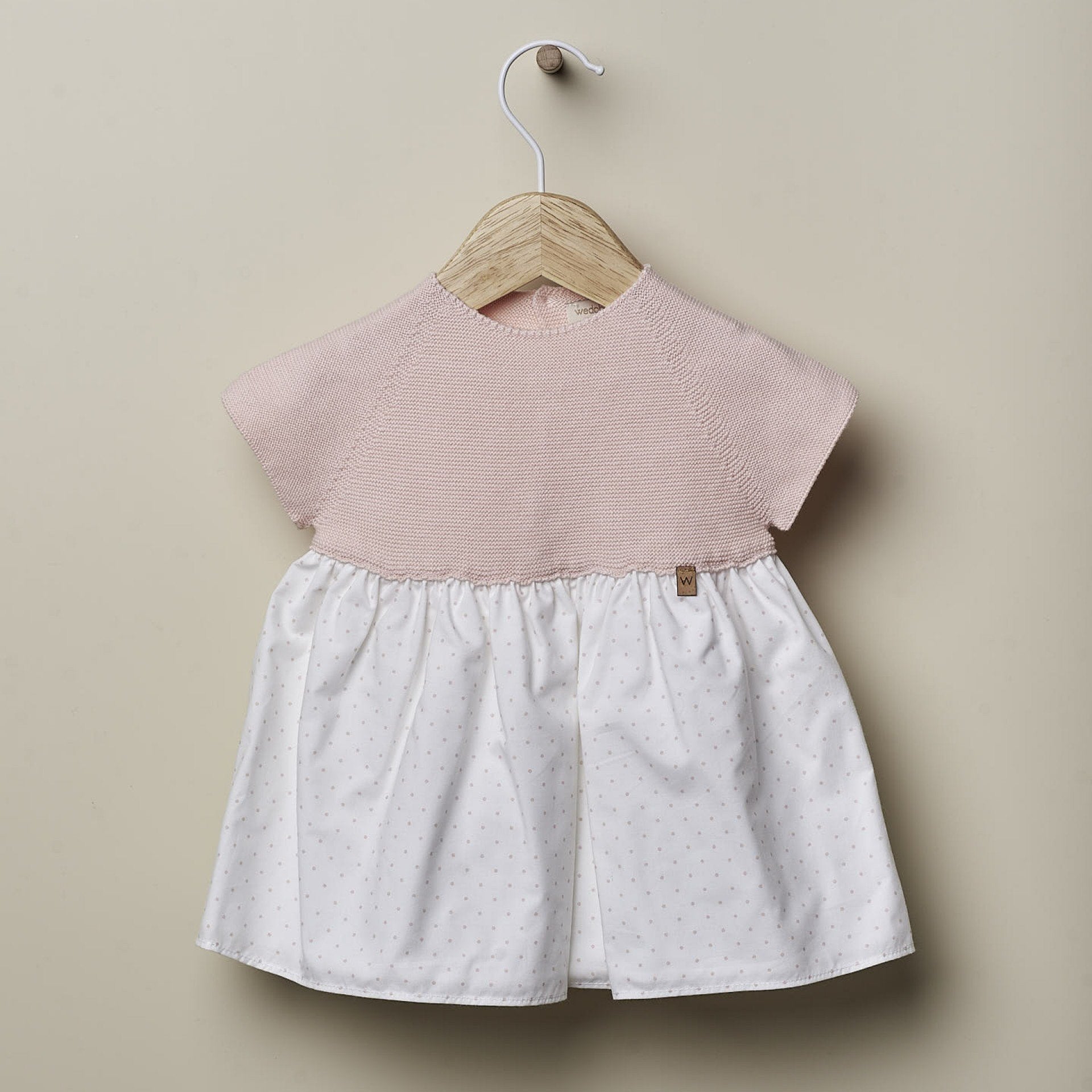 W pink polka dot romper