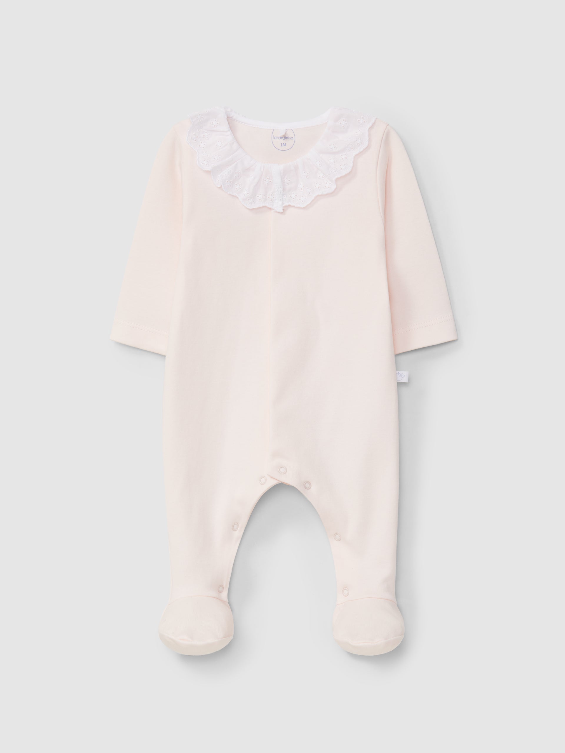 Pelele rosa cuello volante