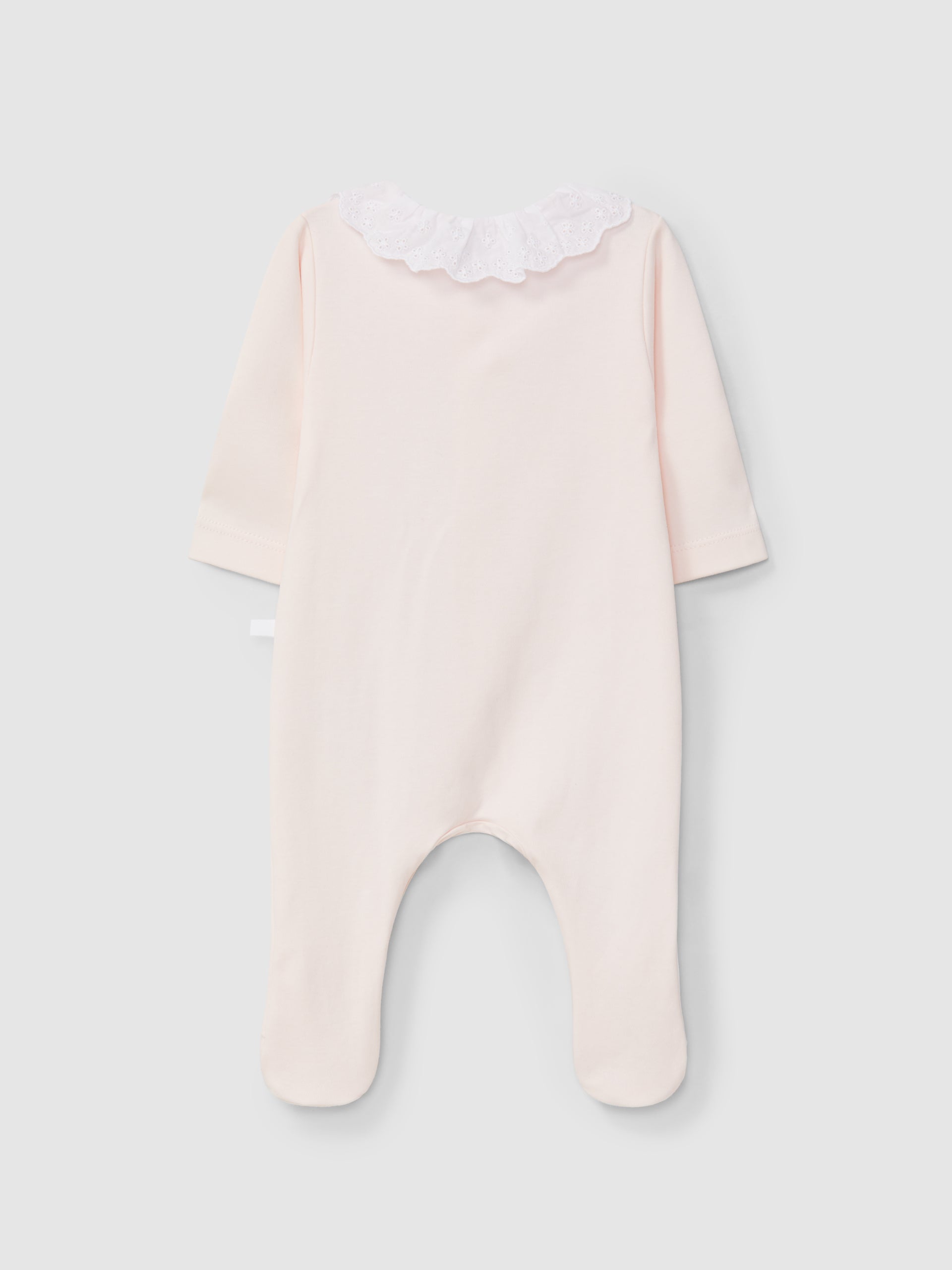Pelele rosa cuello volante