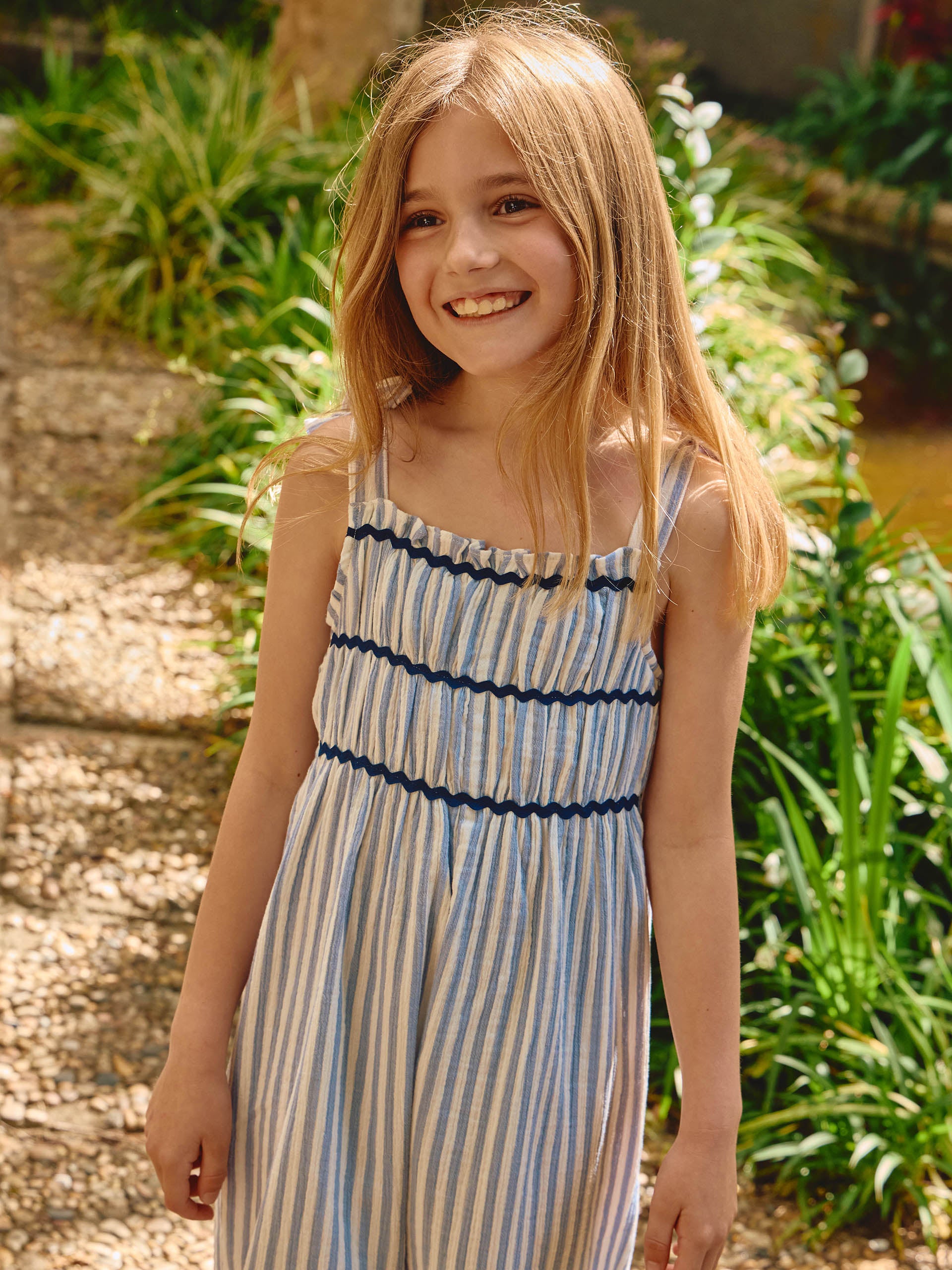 Peto de Rayas niña Azul Medio