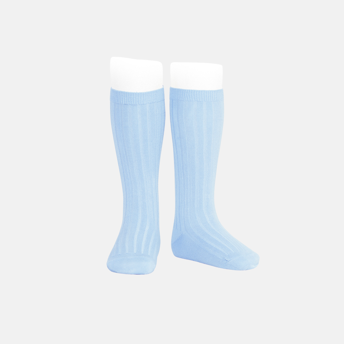 Calcetines largos canalé azul bebé 410