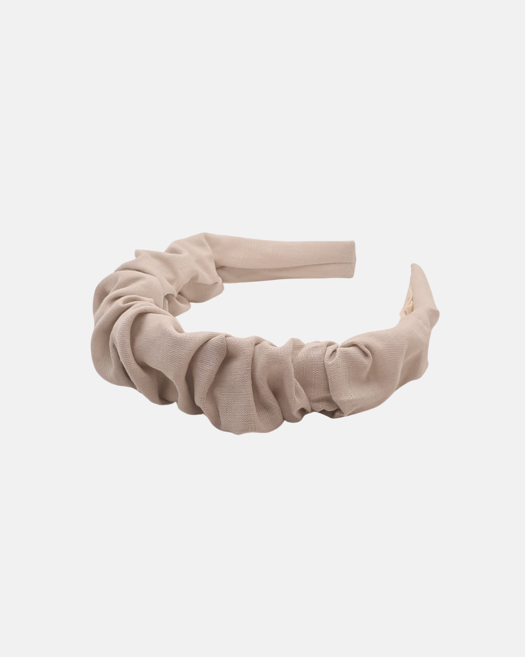 Gathered linen headband