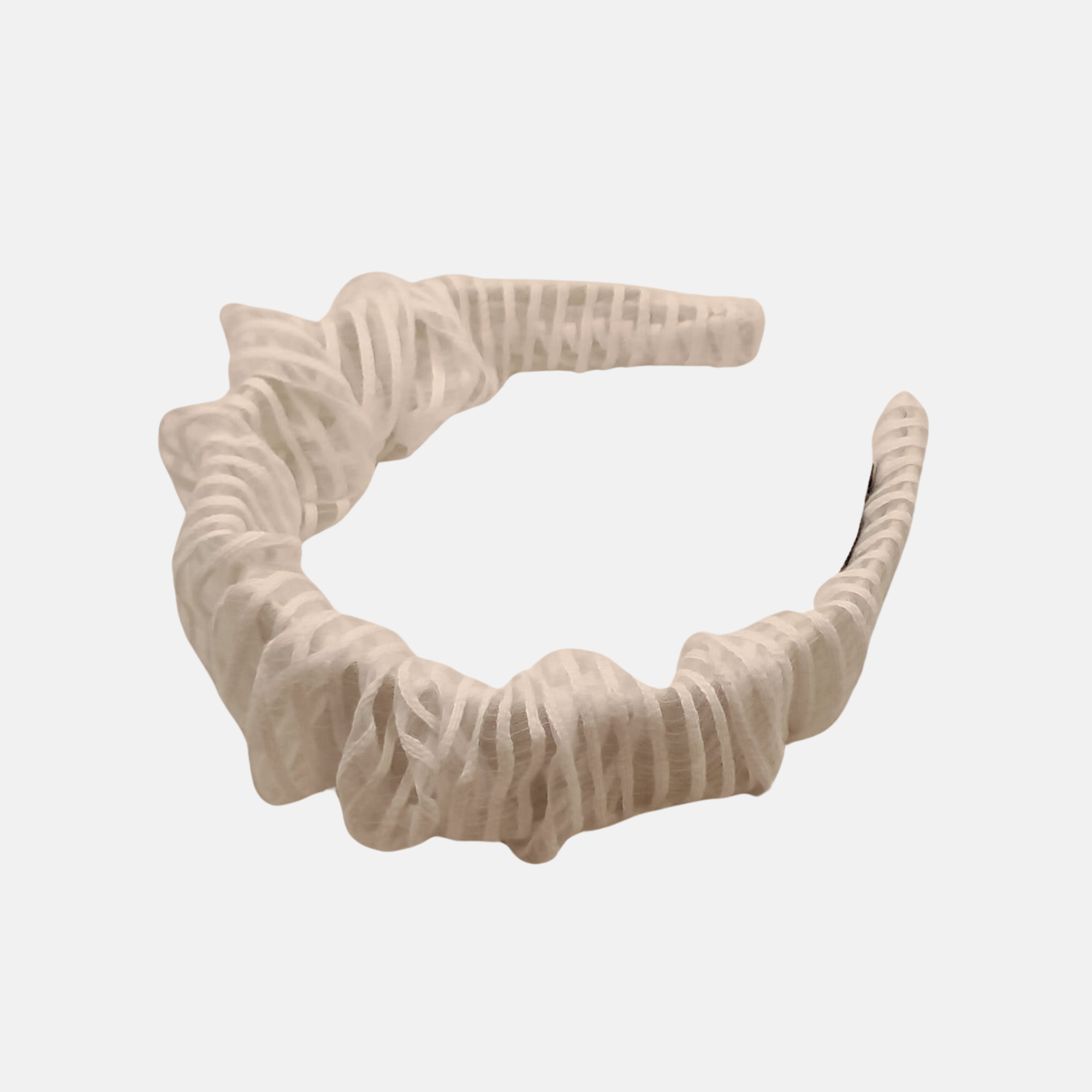 Diadema fruncida organza rayas