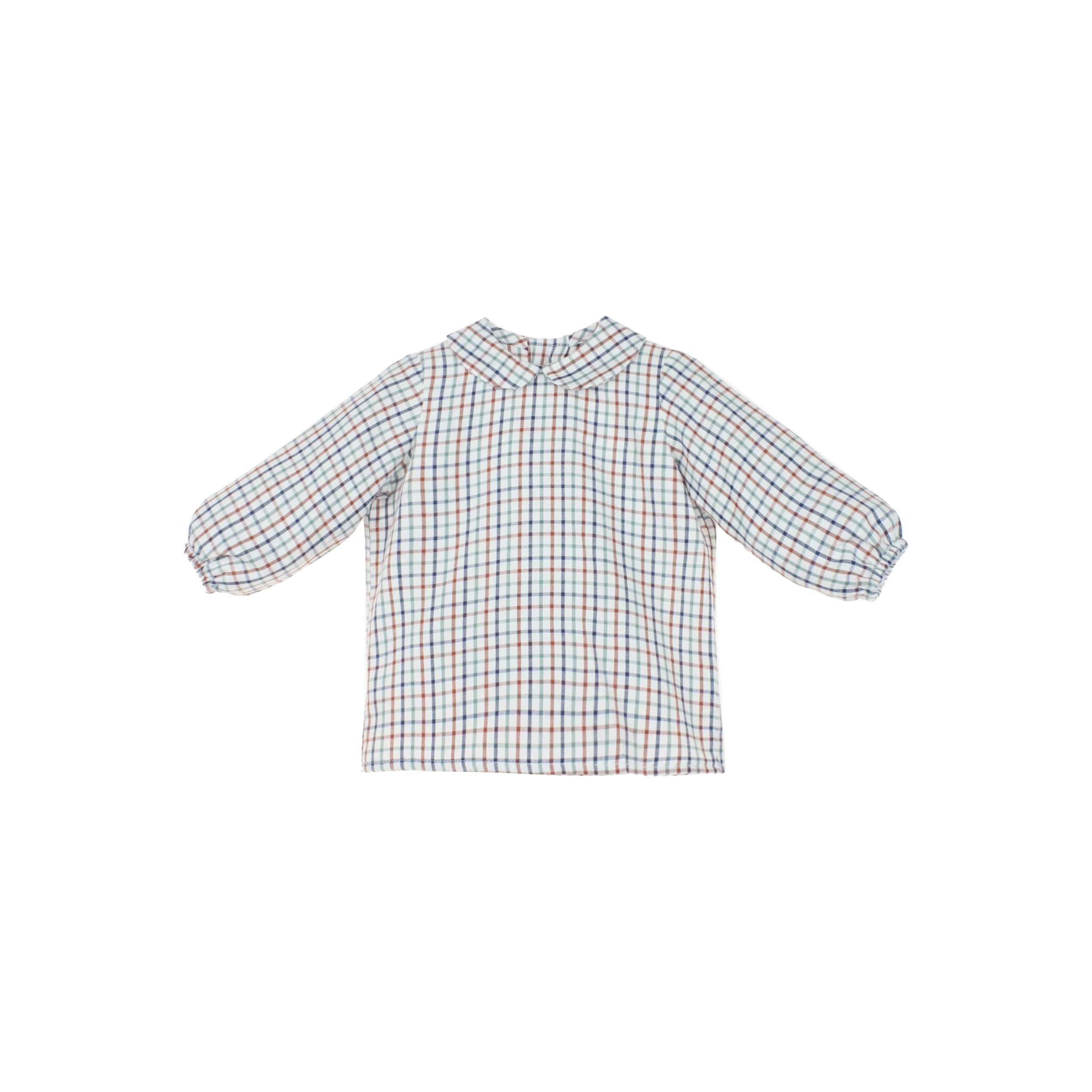 Blusa Cuadros Cuello Bebé
