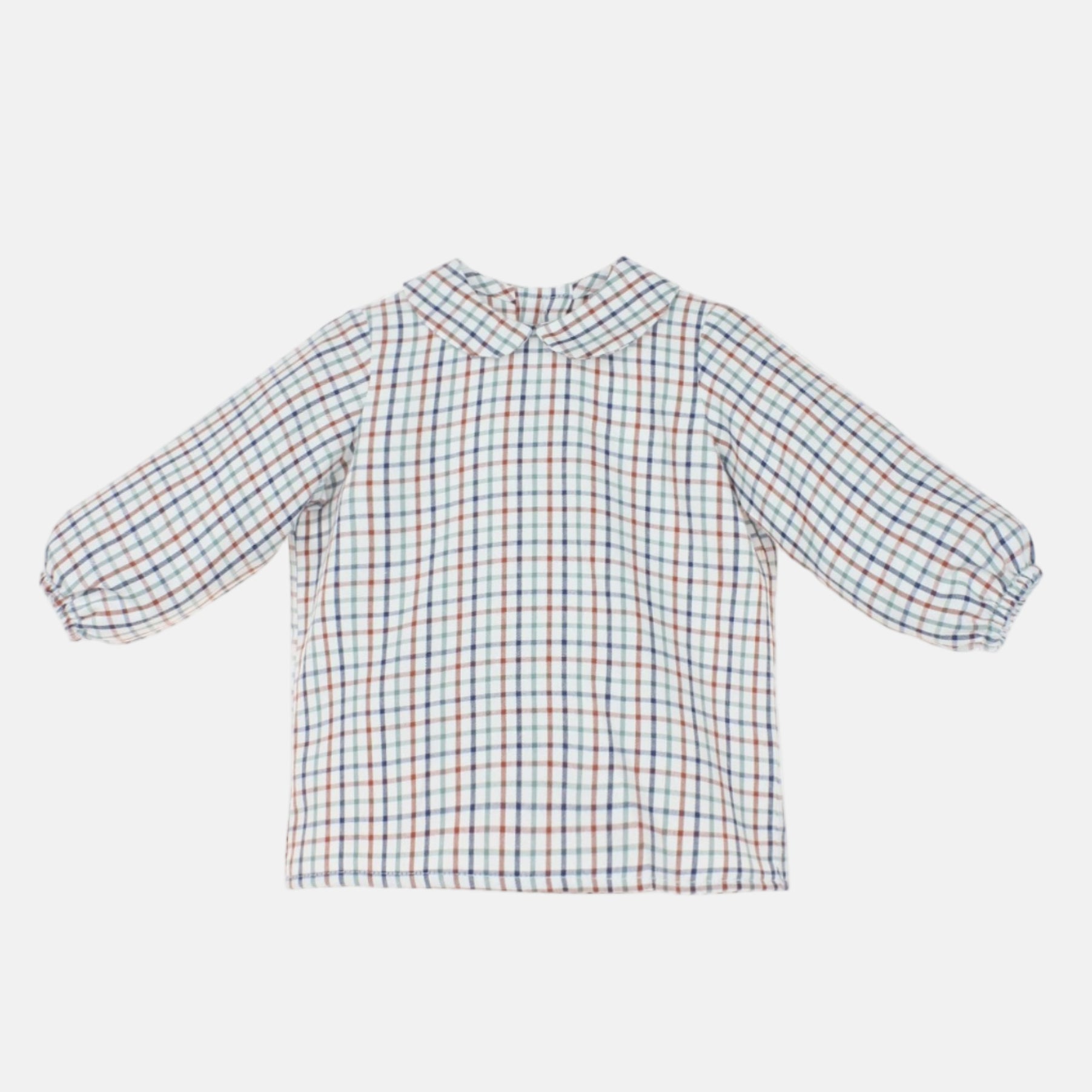 Blusa Cuadros Cuello Bebé