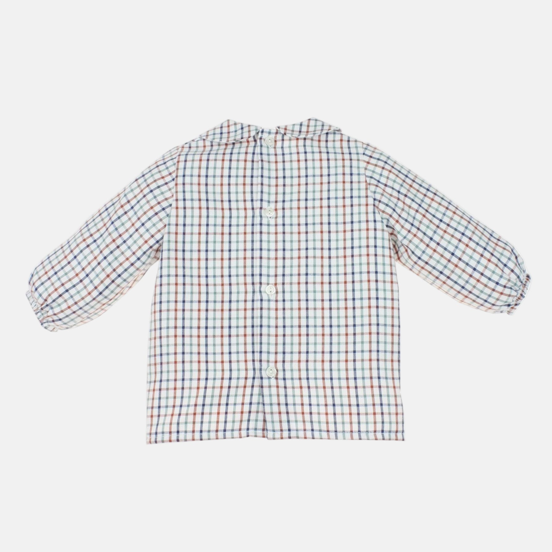 Blusa Cuadros Cuello Bebé