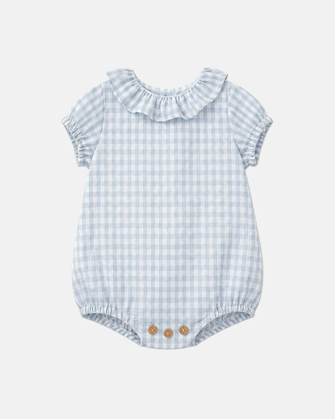 Vichy Frilled Collar Romper