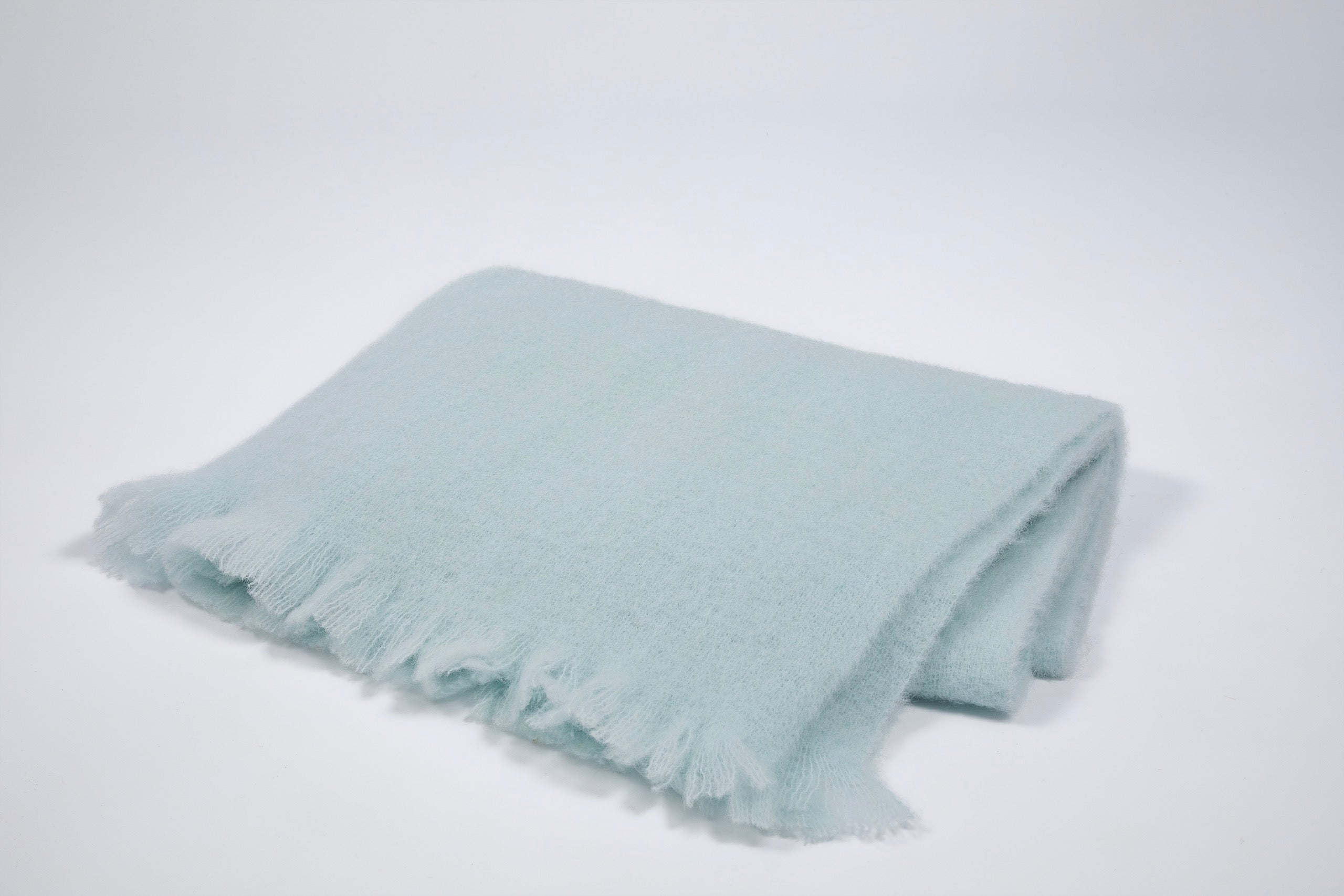 Blue Plain Wool Baby Blanket