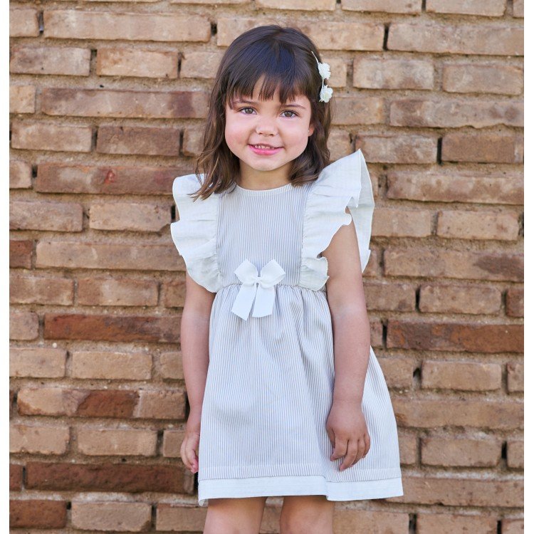 Beige Striped Dress