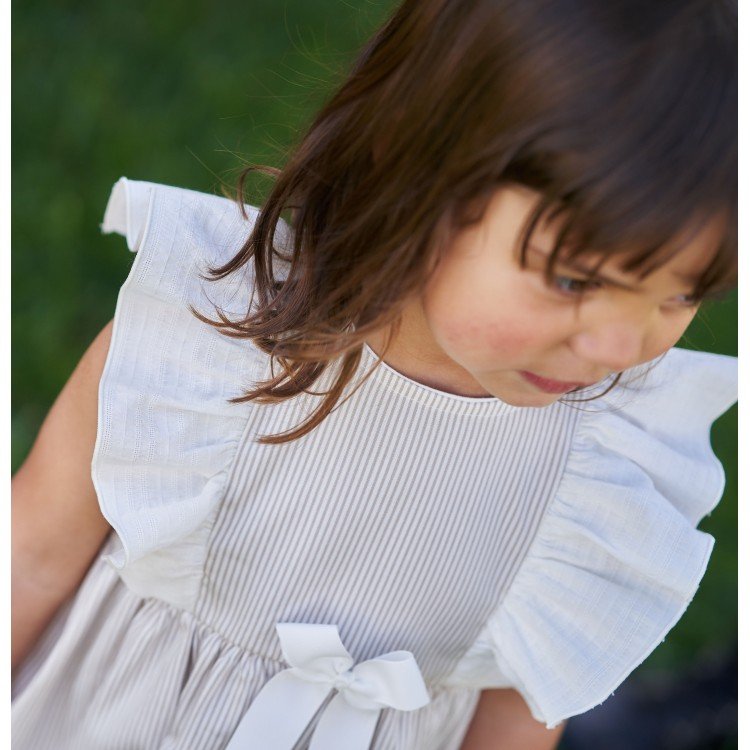 Beige Striped Dress