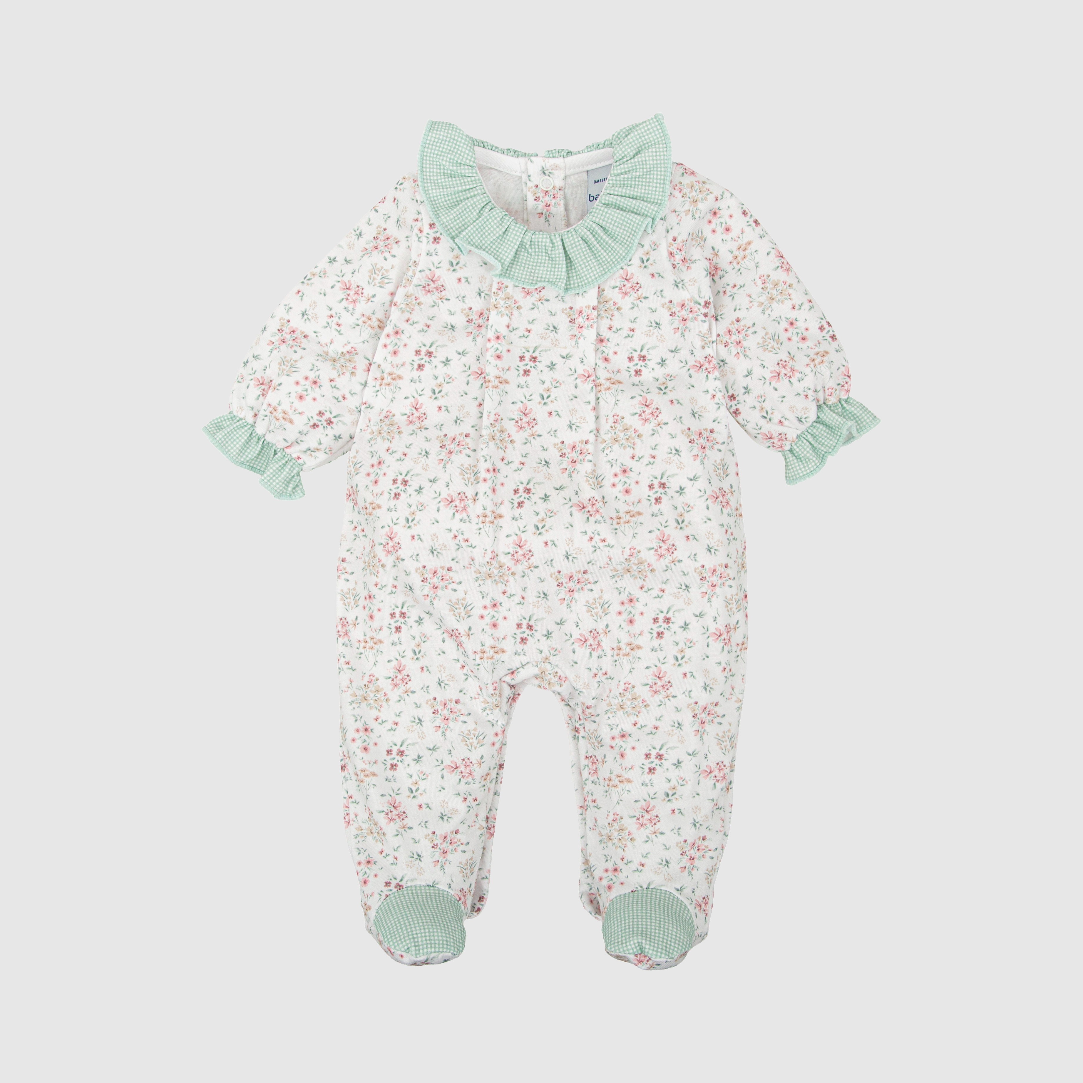 Pijama Flores Cuello Volante