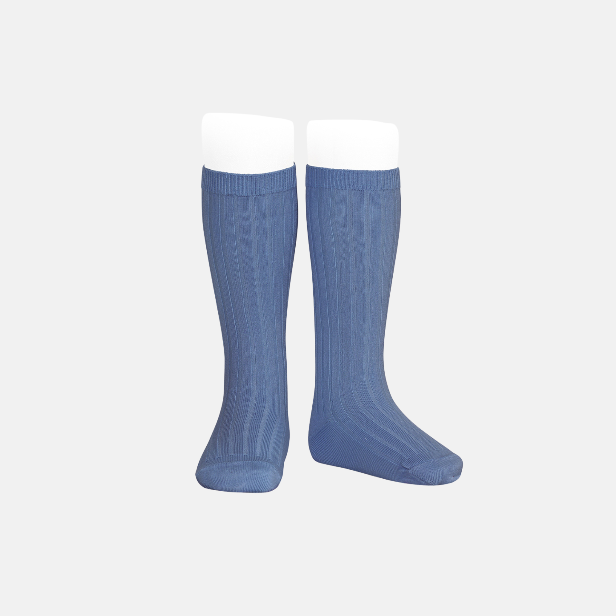 Calcetines largos canalé azul francia 449