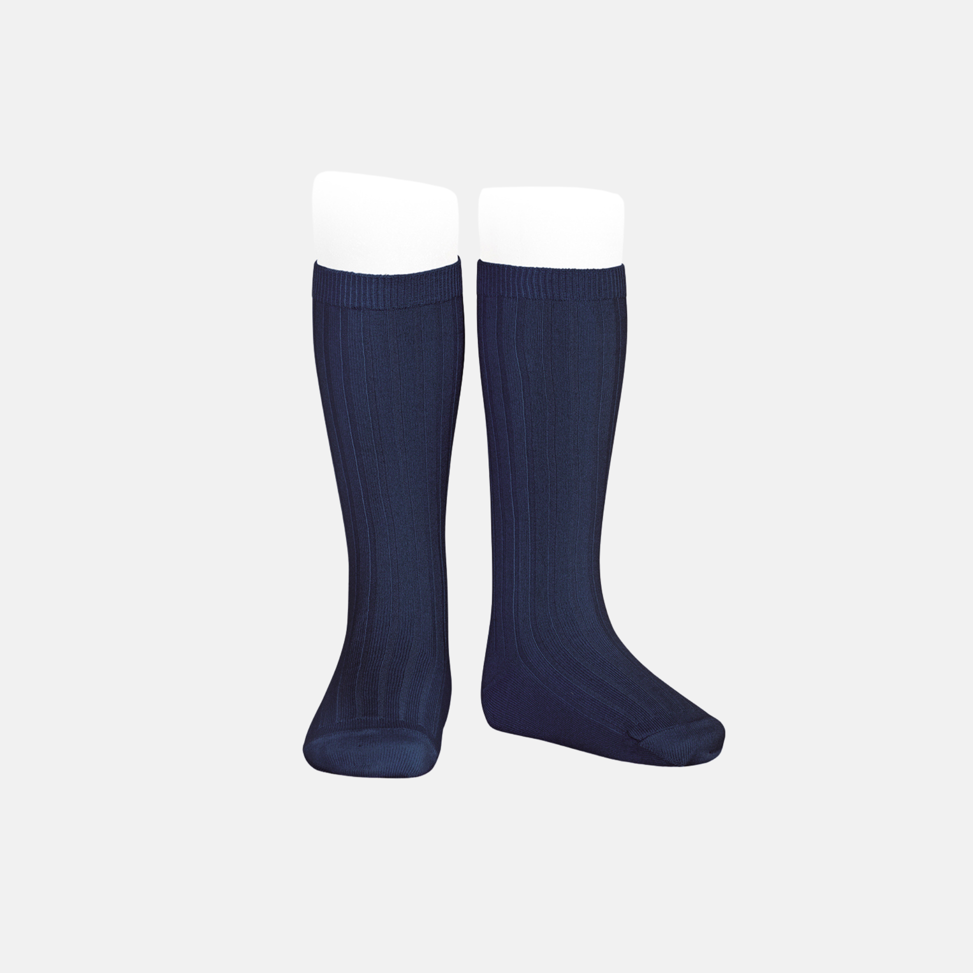 Calcetines largos canalé azul marino 480