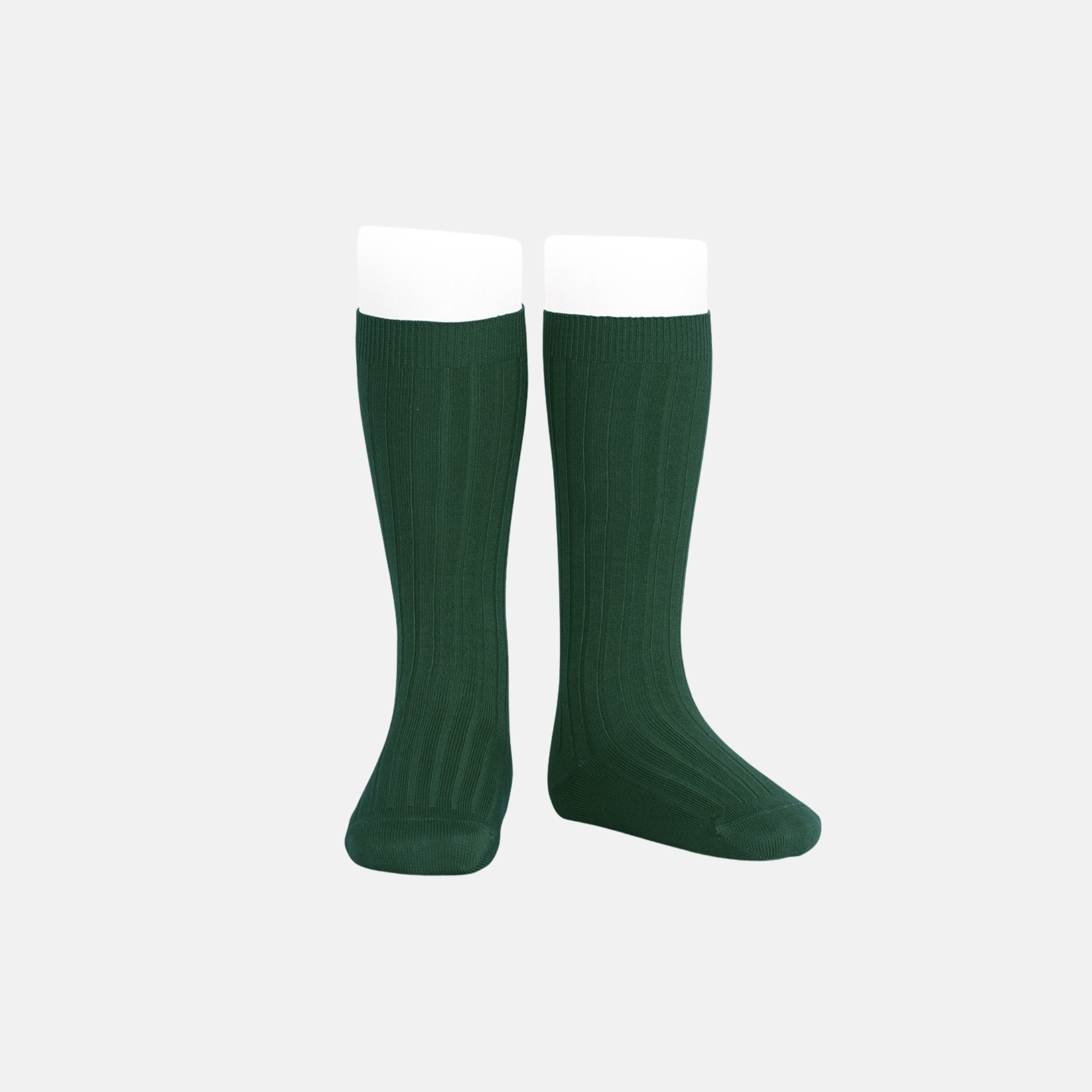 Calcetines largos canalé verde botella 780
