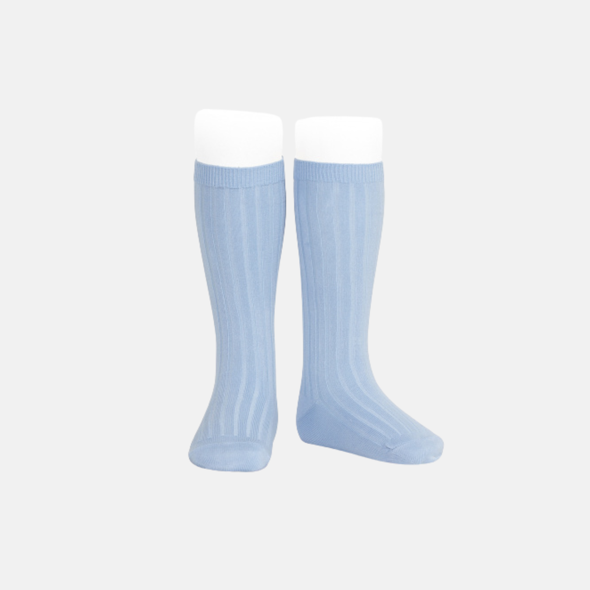 Calcetines largos canalé azul bebé 410