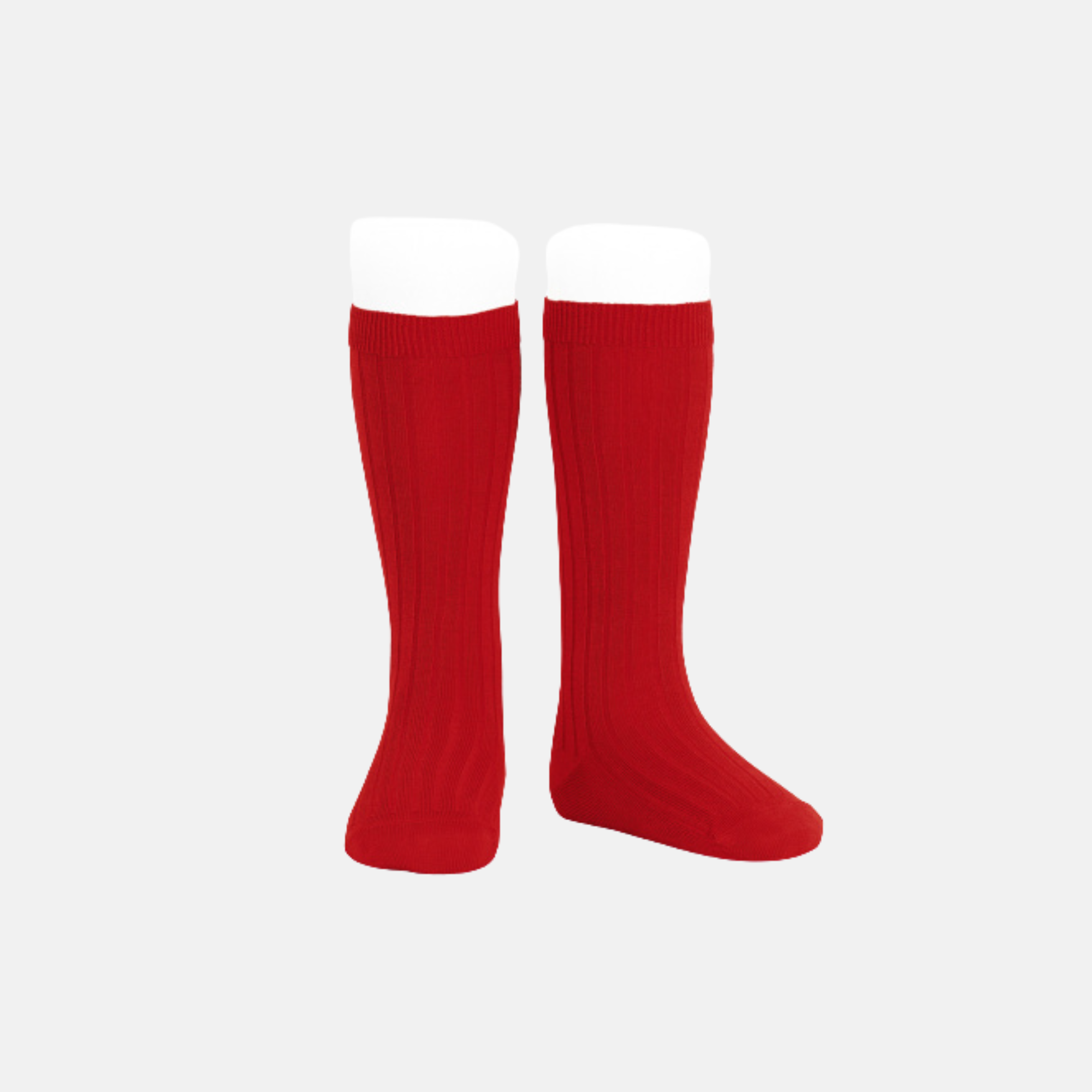 Calcetines largos canalé rojo 550
