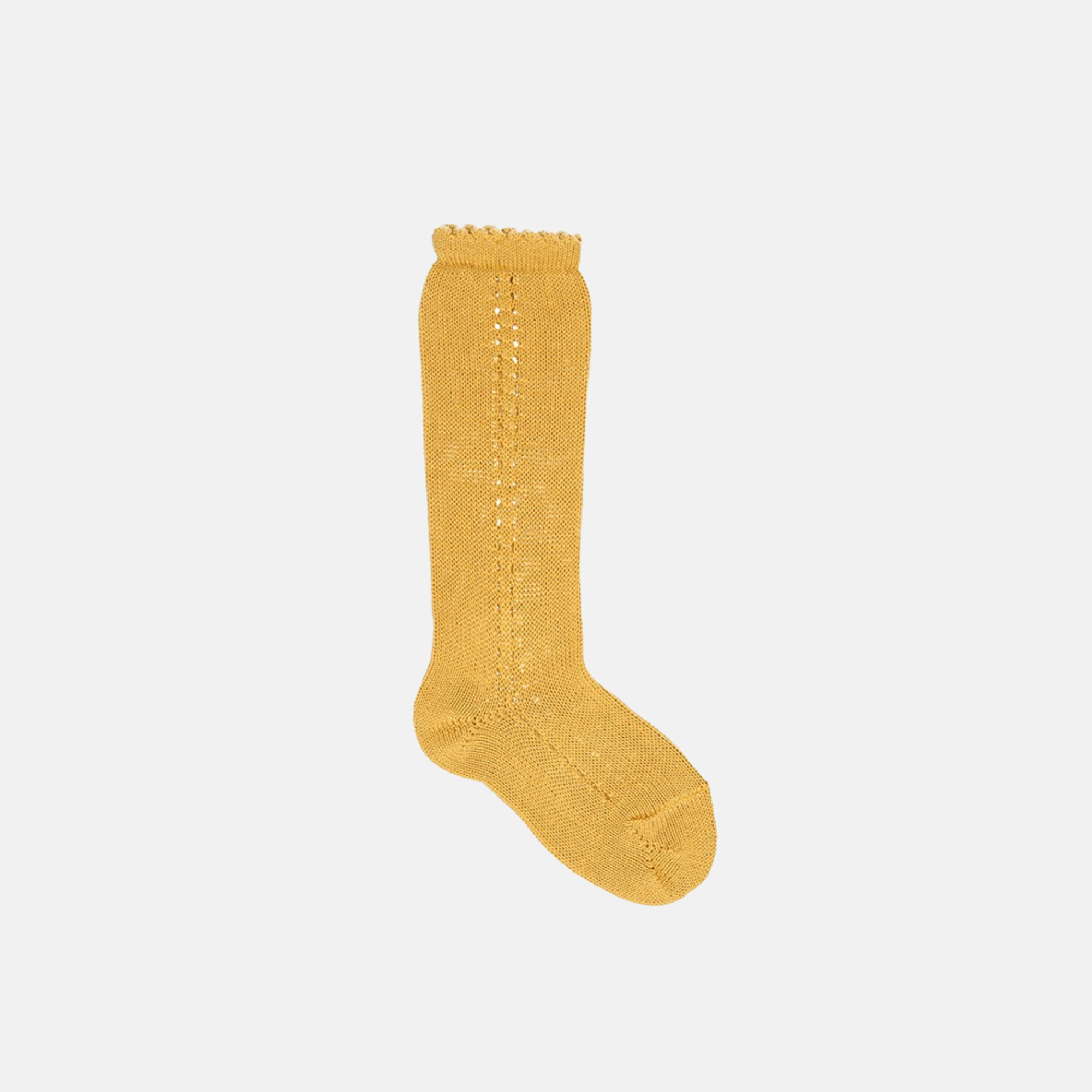 Calcetines largos de perlé con calado lateral 629