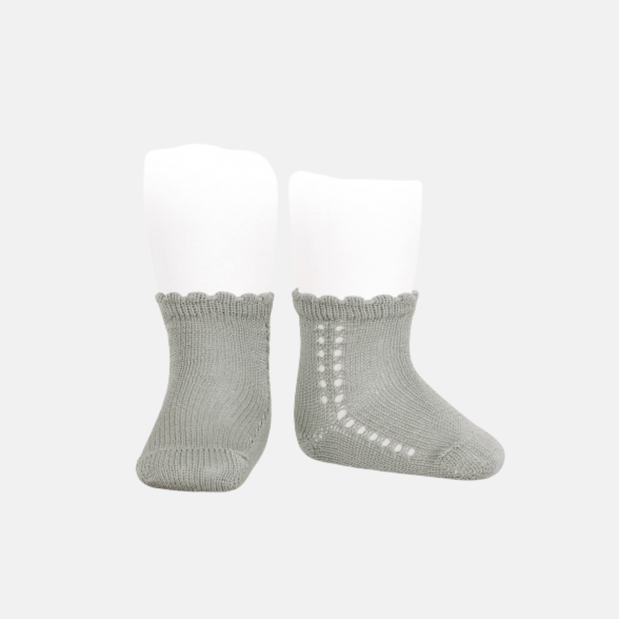 Calcetines cortos aluminio con calado lateral perlé