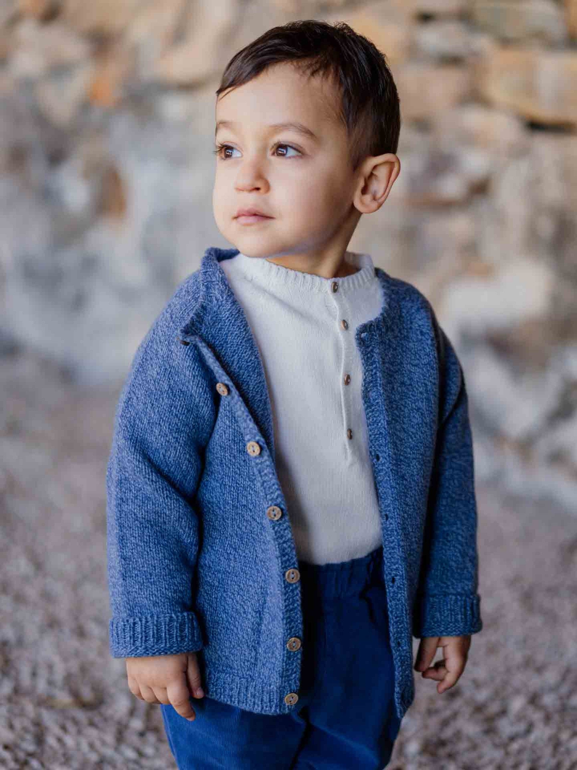 Chaqueta jaspeada azul