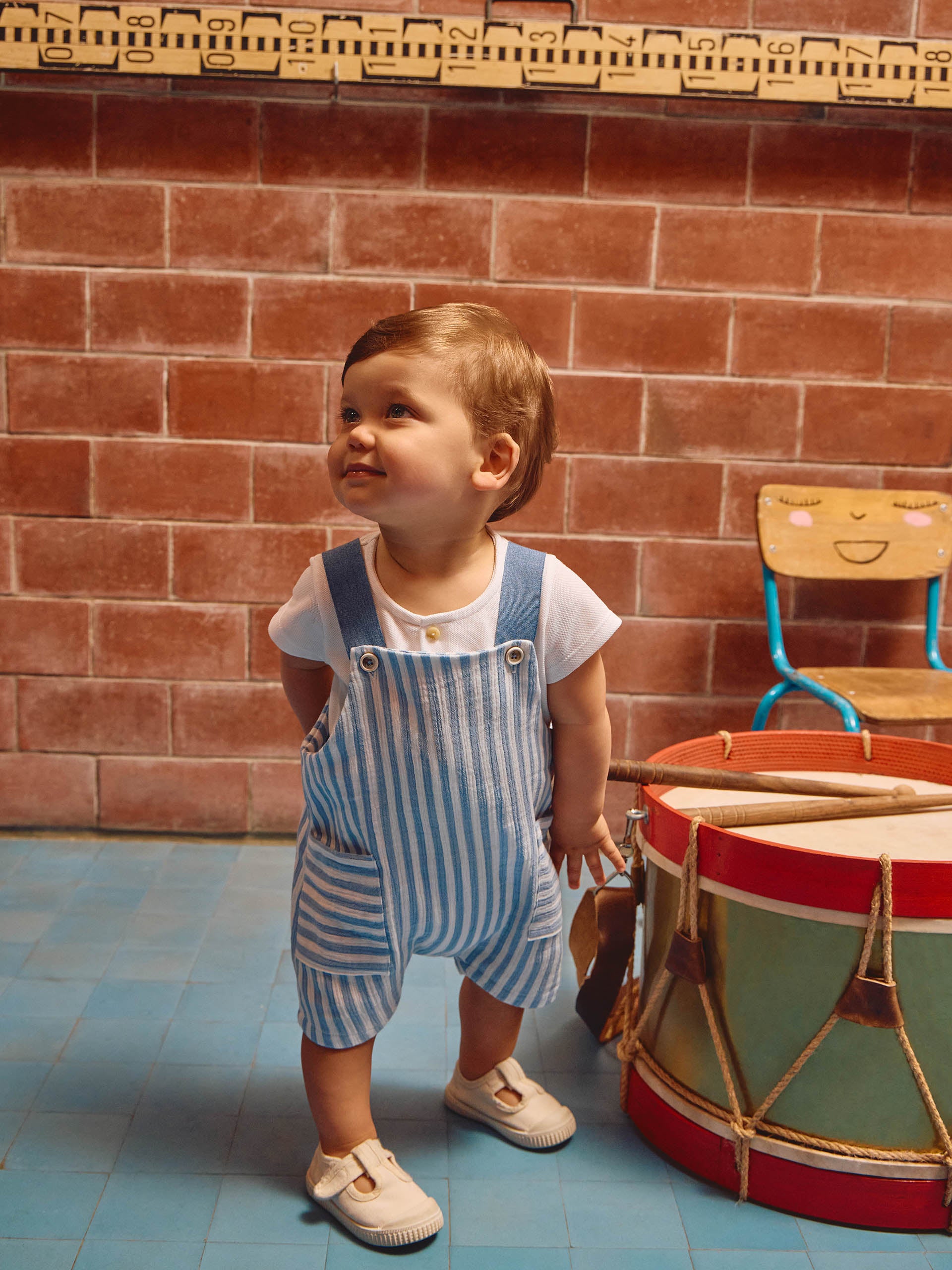 Peto Corto Rayas Azul