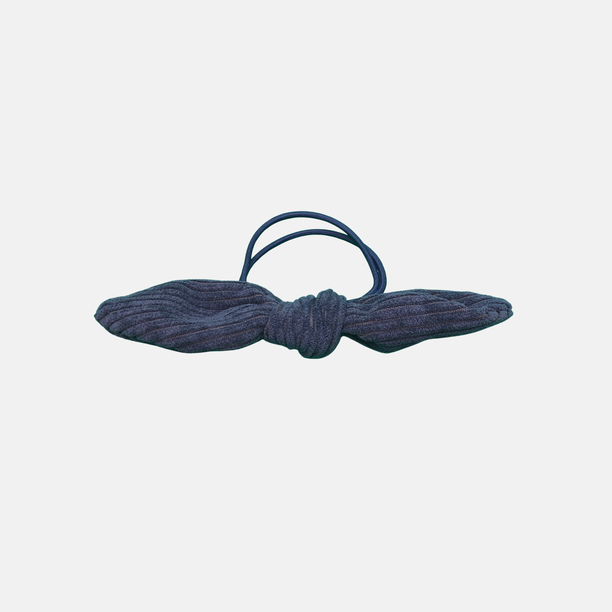 Corduroy bow rubber hair tie