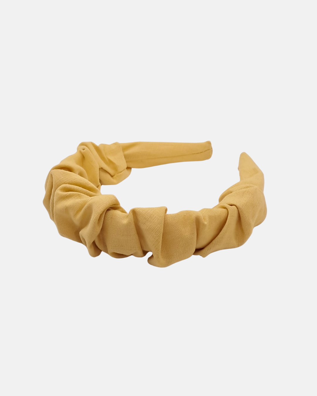 Gathered linen headband