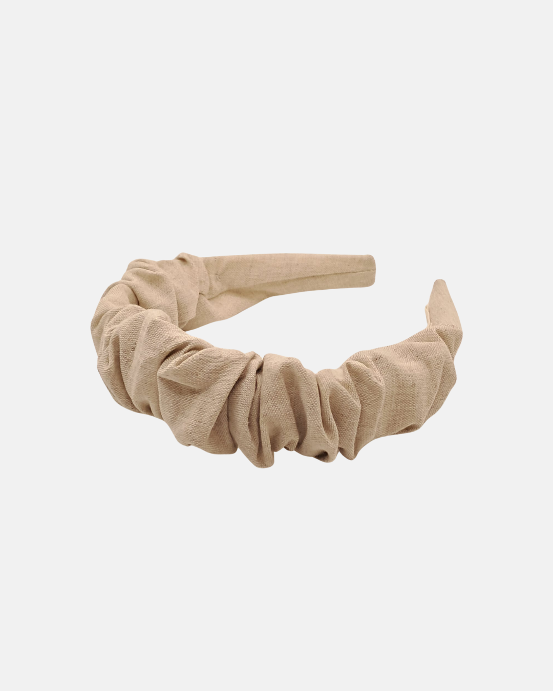 Gathered linen headband