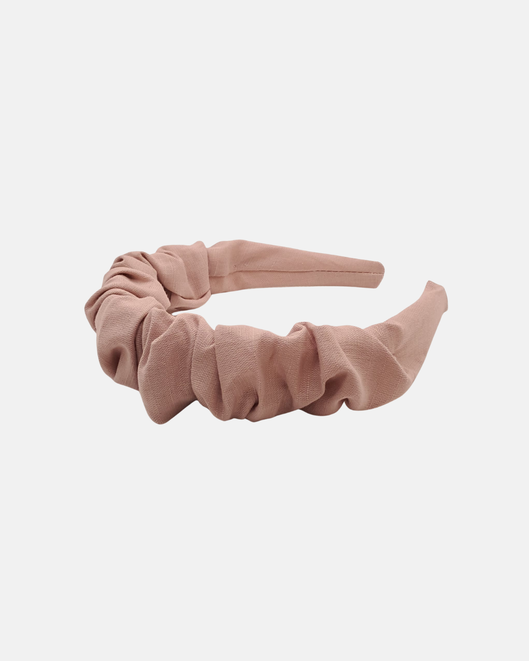 Gathered linen headband