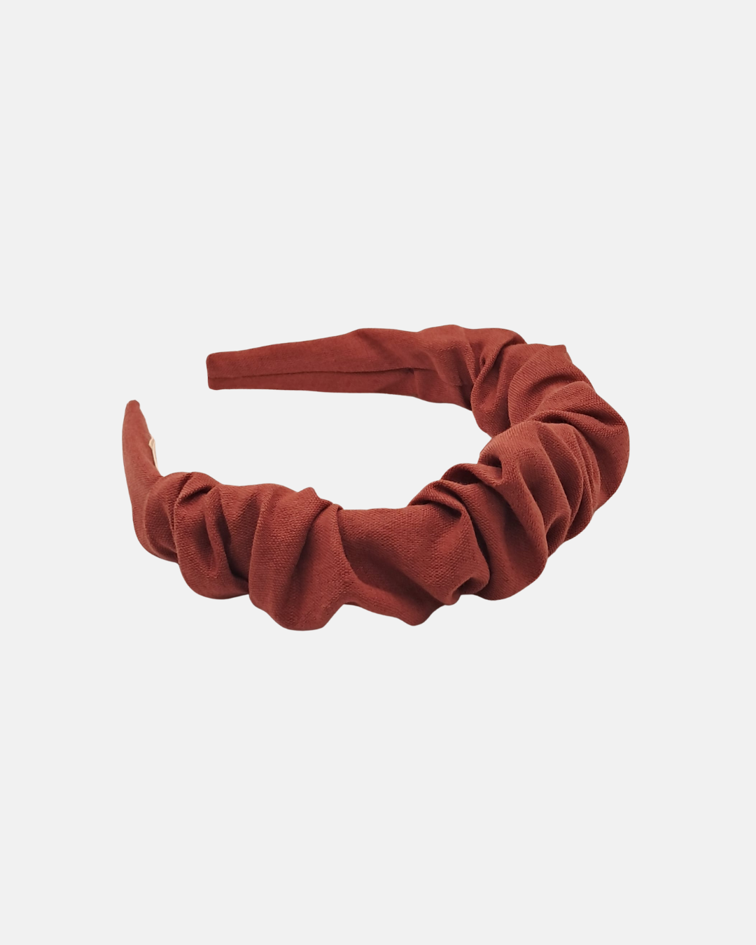 Gathered linen headband