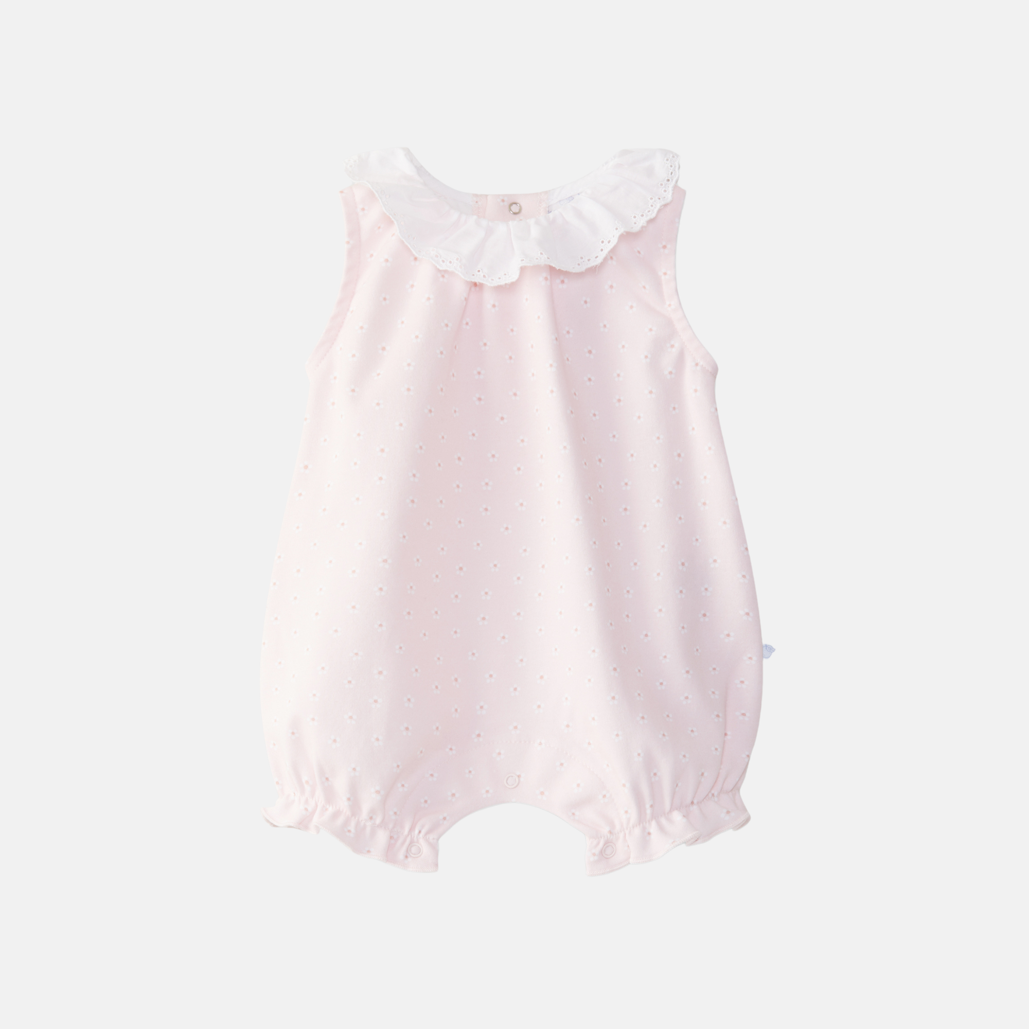 Romper L short pink flowers