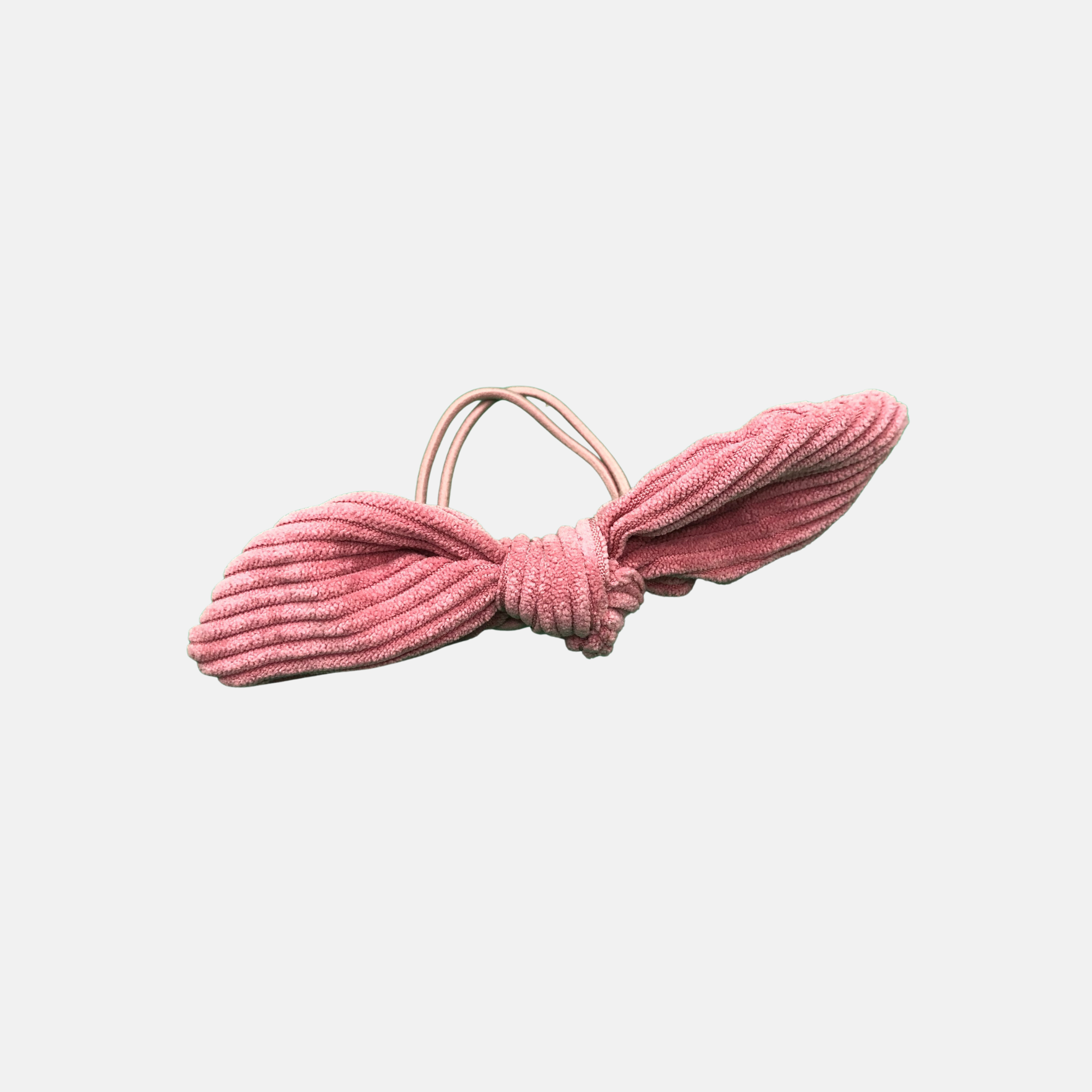 Corduroy bow rubber hair tie