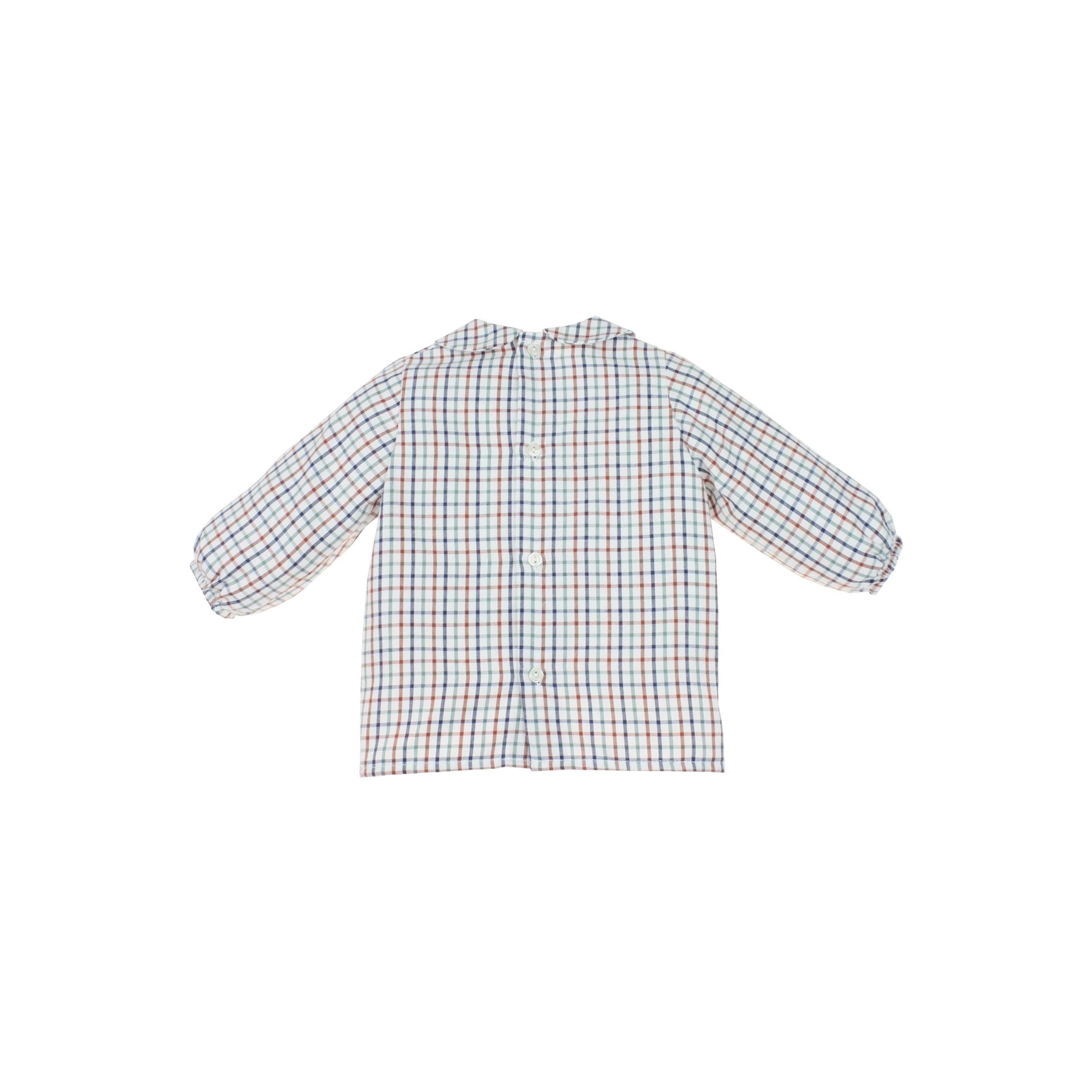 Blusa Cuadros Cuello Bebé