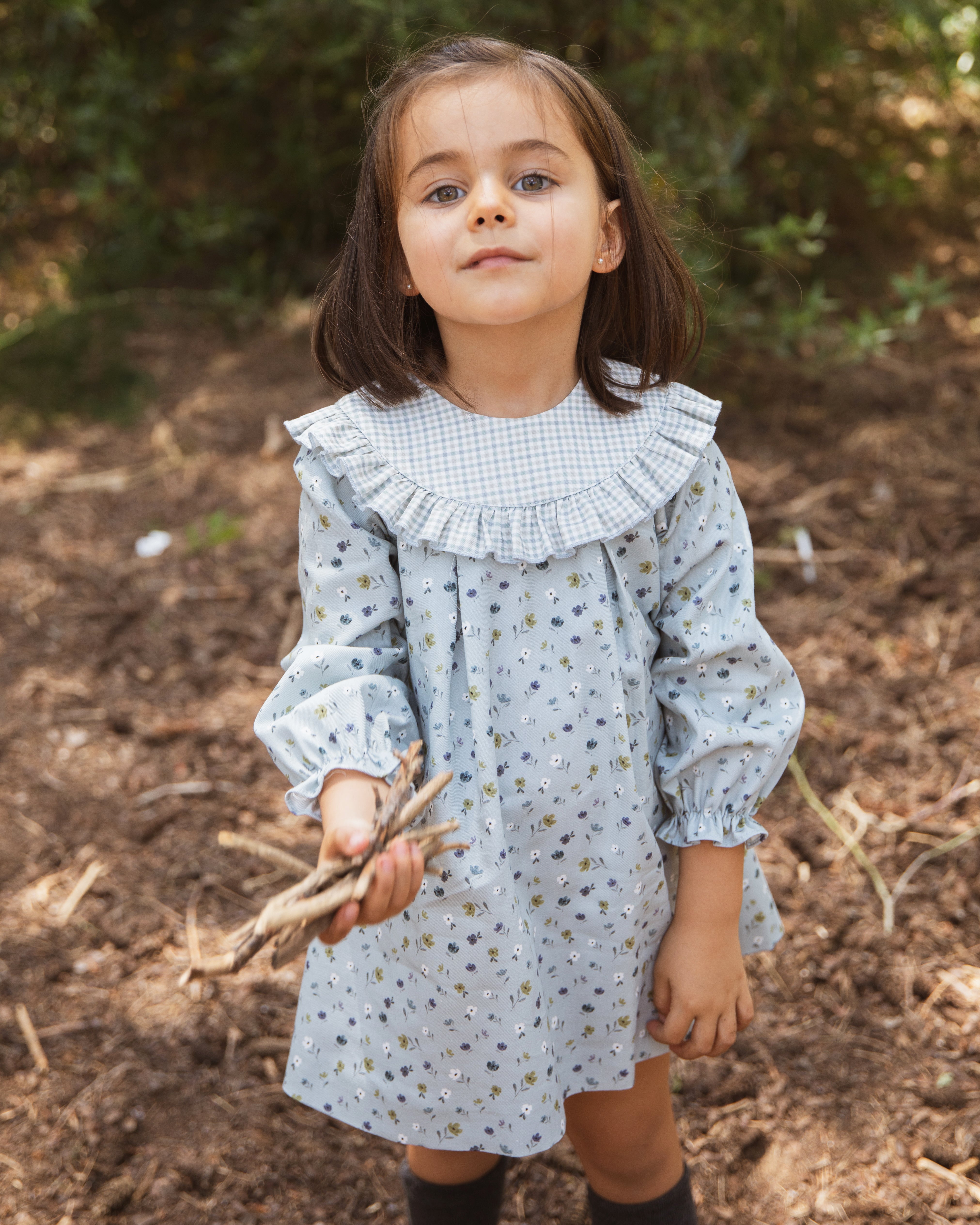 Vestido Cuadro y Flor