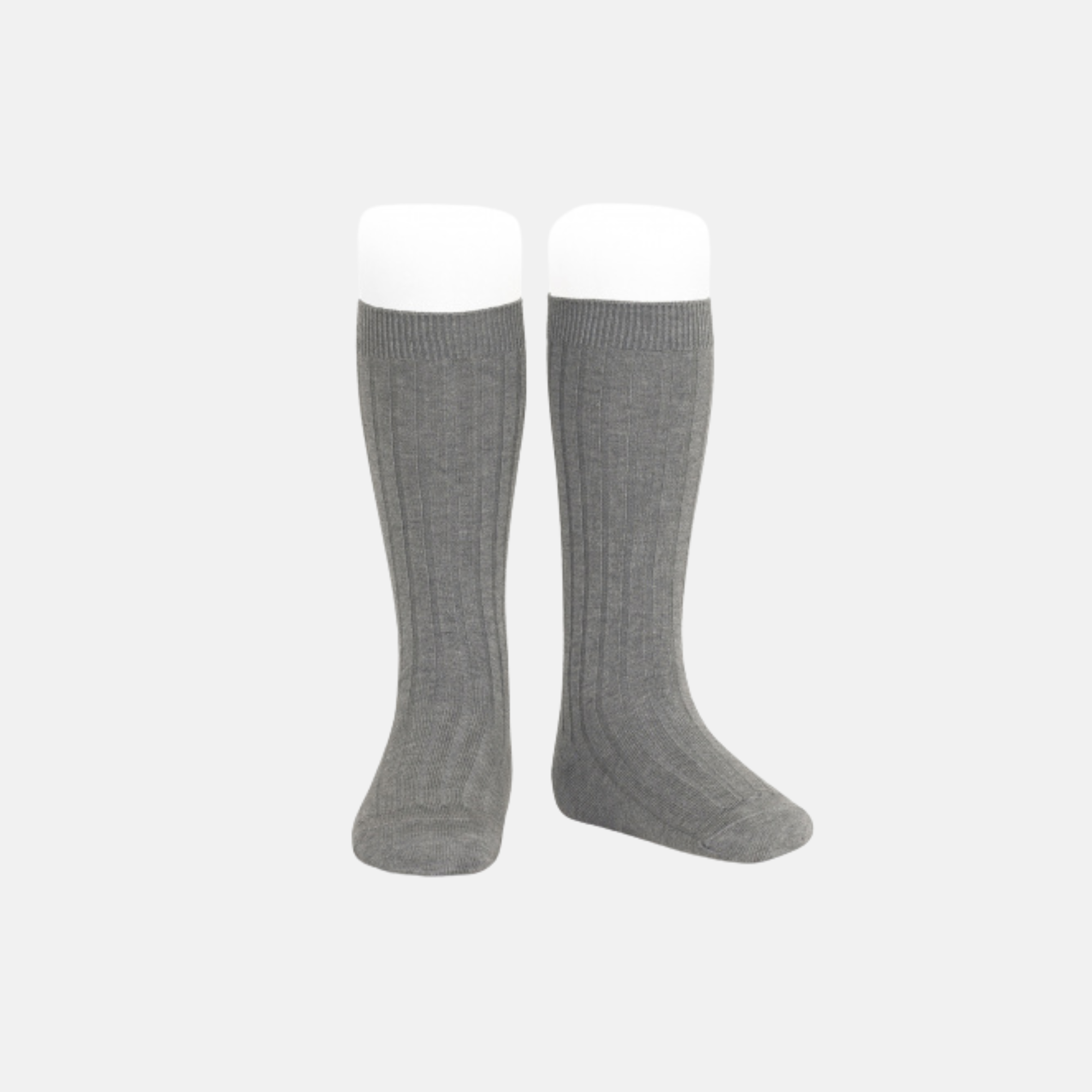 Calcetines largos canalé gris claro 230