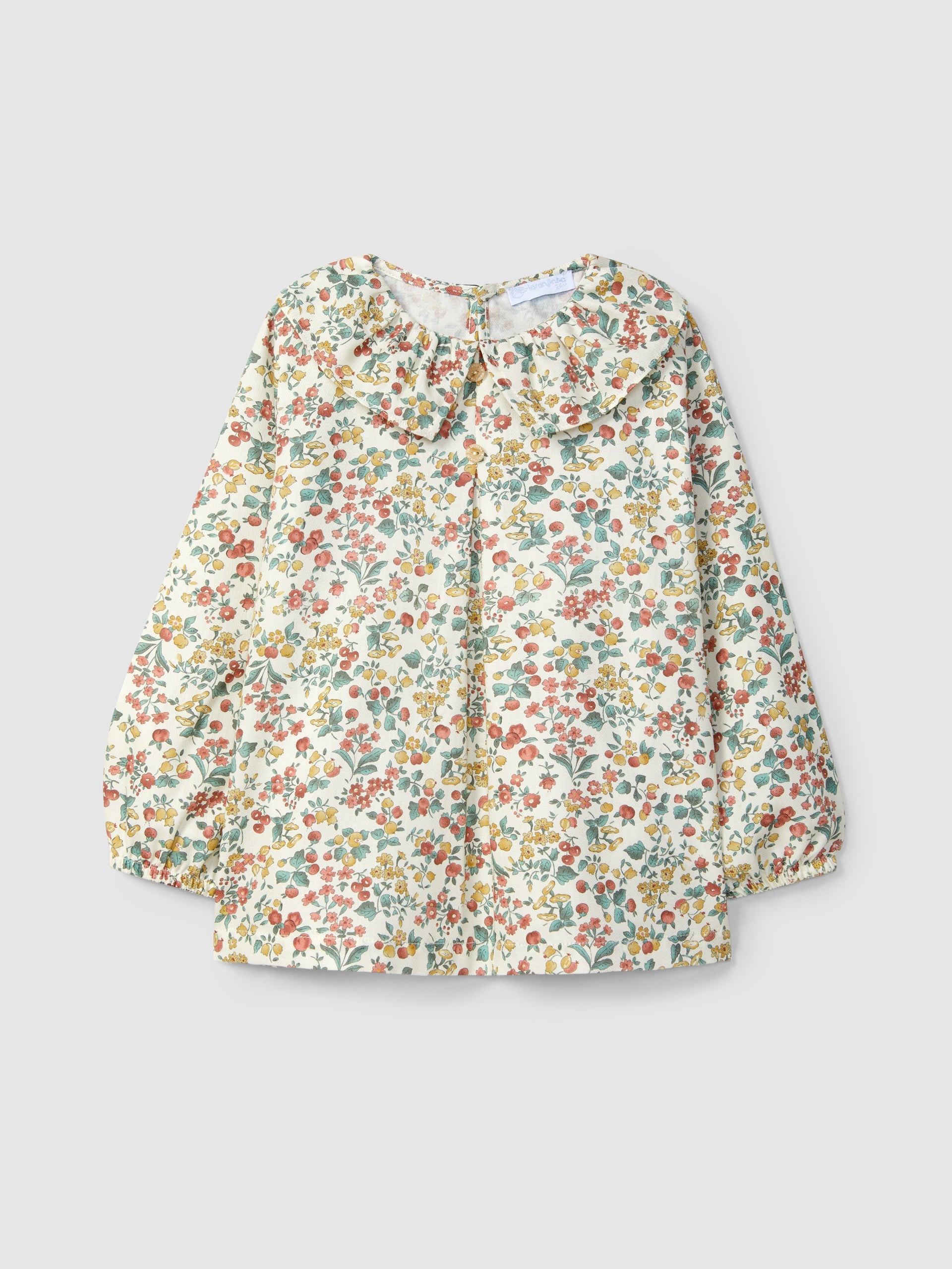 Blusa Flores con Cuello Volante