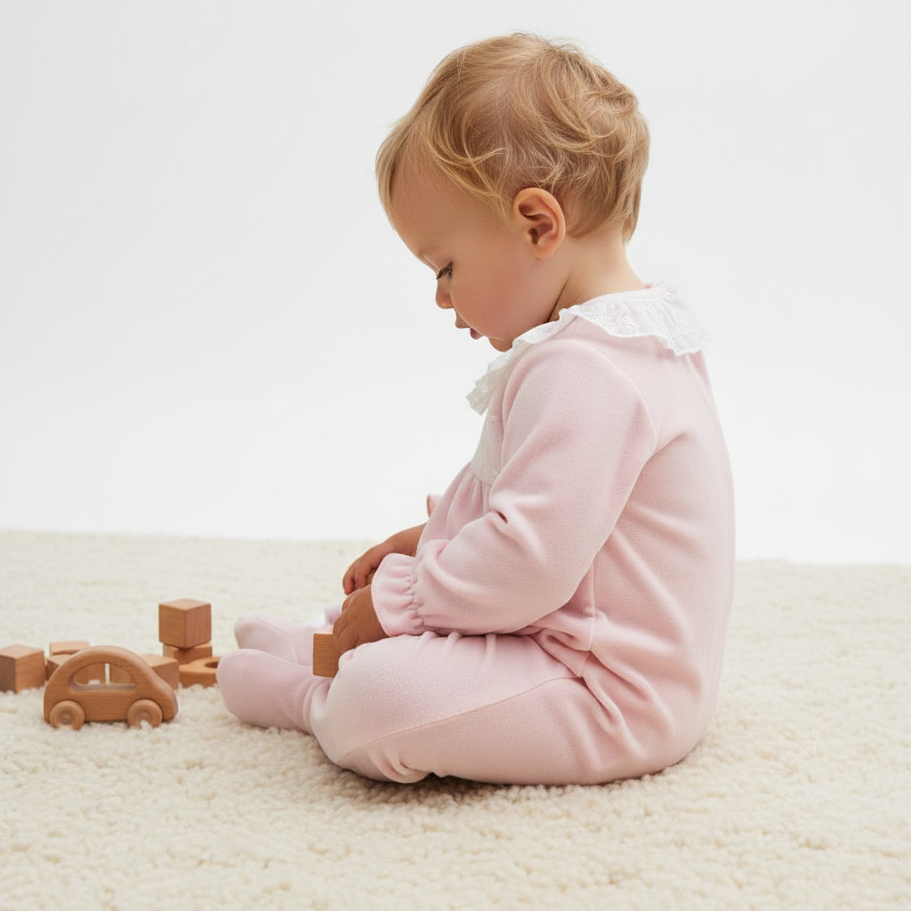 Pelele Terciopelo Cuello Plumeti