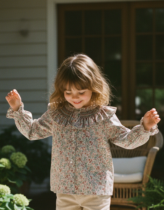 Camisa Liberty Tonos guinda y verdes