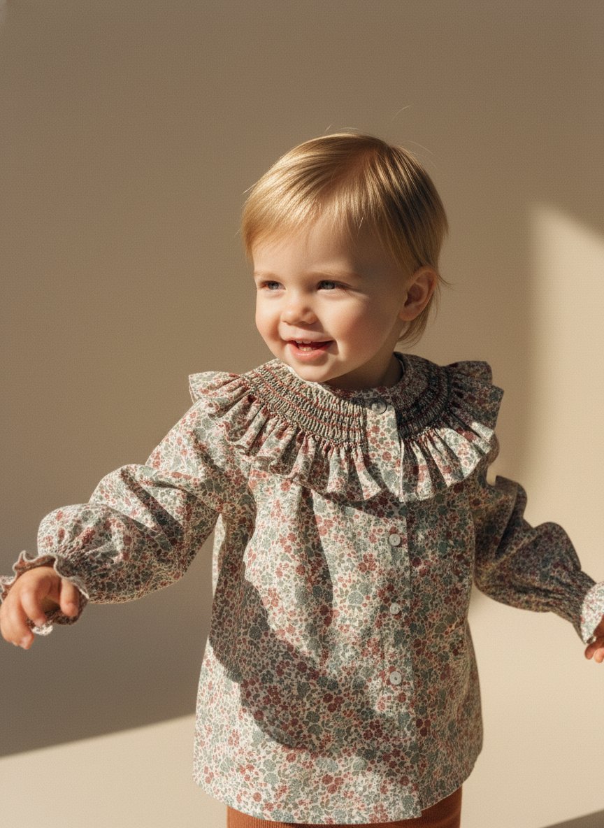 Camisa Liberty Tonos guinda y verdes