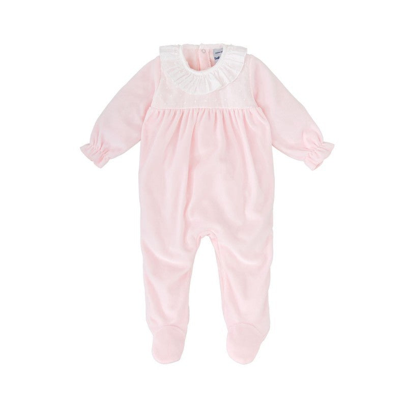 Pelele Terciopelo Niña Cuello Volante