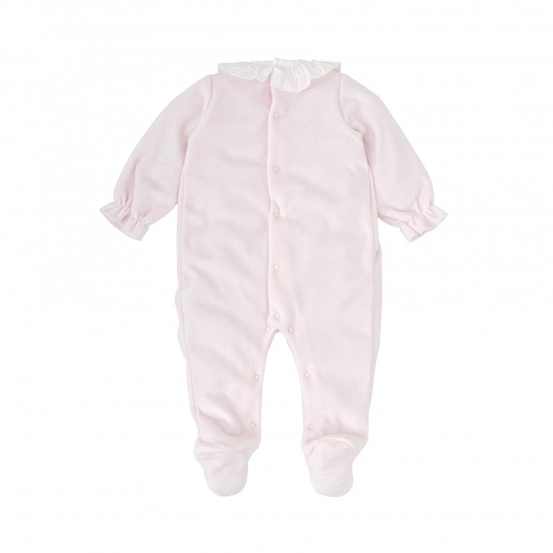 Pelele Terciopelo Niña Cuello Volante